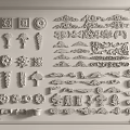 Assorted Ornamental Carvings With Decorative Patterns Floral Motifs And Design Elements