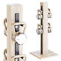 Wooden Kettlebell Rack For Home Gym Fitness Storage With Hanging Metal Kettlebells