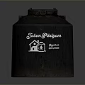 Traditional Jalam Panjang Storage Bucket Featuring House Icon and Syariah Bahan