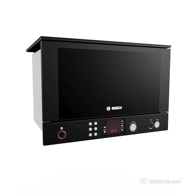 Black BAORUI Microwave Oven With Digital Display Control Panel Kitchen Appliances 3d model 