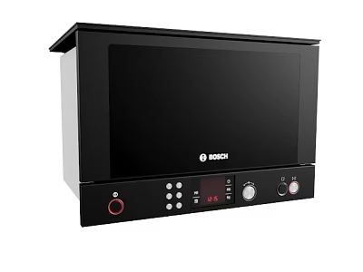 Black BAORUI Microwave Oven With Digital Display Control Panel Kitchen Appliances 3d model