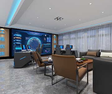 Modern Monitoring Room Monitoring Center Science and Technology Monitoring Center 3d model