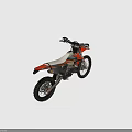 Orange and Black Motocross Motorcycle With Large Off Road Tires And White Seat