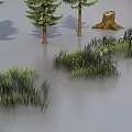 Diverse Plant Combinations With Various Trees Small Plants Arranged Neatly In Different Shapes Sizes