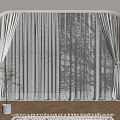 Elegant Room Interior With Arched Doorway White Sheer Brown Curtains Wooden Floor Green Plant Rug