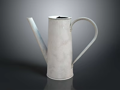 Minimalist White Metal Watering Can With Long Spout And Handle For Home Use 3d model