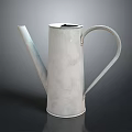 Minimalist White Metal Watering Can With Long Spout And Handle For Home Use
