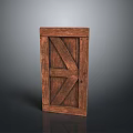 Vintage Brown Wooden Door With Cross Pattern Design And Classic Style