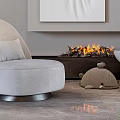 Modern single sofa leisure chair side combination 3d model