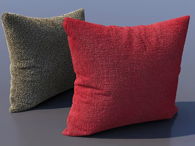 Cozy Soft Plush Red And Green Decorative Pillows For Sofa Bed Decoration 3d model