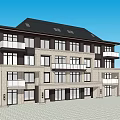 Duplex Villa Exterior With Modern Traditional Facade And Carved Decorative Details