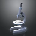 Modern Sculptural Microscope Art Installation With Sleek Metallic Design Elements 3d model
