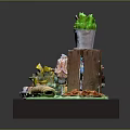 Colorful Food Display With Fresh Fruits Vegetables Bread And Nuts On Stand
