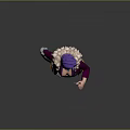 Cyberpunk Style Female Character With Purple Hair And Mechanical Arm