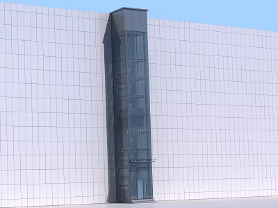 Modern Commercial Complex With White Tiled Walls And Black Glass Structure 3d model