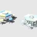 Laboratory Table Combinations With Various Sizes And Color Options 3d model