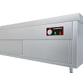 Stainless Steel Display Shelf With Control Panel Knob Buttons And Storage Compartments