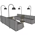 Modern deck sofa deck combination 3d model