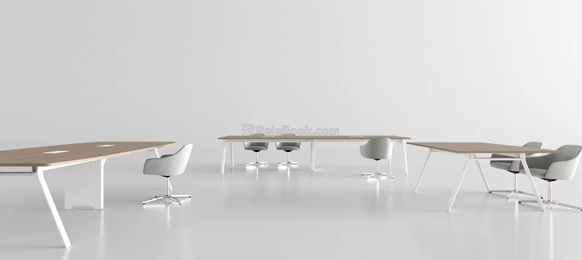 Modern Conference Table and Chair Simple Conference Table 3d model