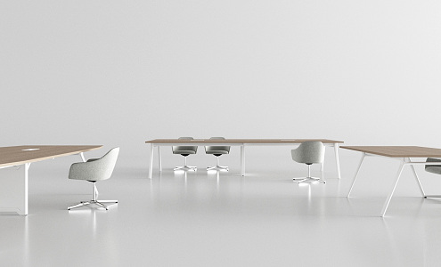 Modern Conference Table and Chair Simple Conference Table 3d model