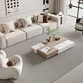 Modern sofa coffee table combination 3d model