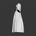 Elegant White Dress With Bell Sleeves Fitted Waist And Pleated Skirt