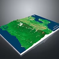Modern High Quality Detailed 3D Topographic Terrain Model of Mexico
