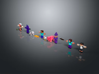 Modern game character puppet 3d model