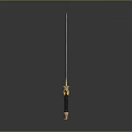 Decorative Fantasy Sword With Glowing Blue Tip Golden Blade And Intricate Hilt Design