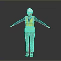 Woman In White Hard Hat And Yellow Safety Vest With Arms Outstretched