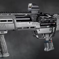 Advanced Futuristic Tactical Weapon Featuring Multi Barrel Rail System And Ergonomic Grip 3d model