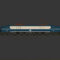 Blue and White Electric Train Model with Red Pantographs on Top and Detailed Design