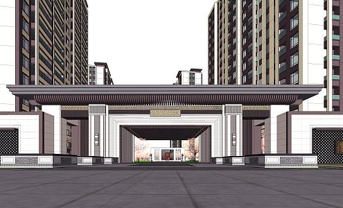 New Chinese Door New Asian Landscape 3d model