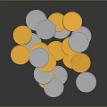 Golden And Silver Coins As Household Savings Items On Black Surface