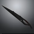 Ancient Decorative Dagger With Sharp Textured Blade And Red Handle Design