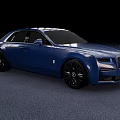 Blue Luxury Sedan With Modern Design Black Alloy Wheels And Front Grille