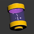 Yellow And Purple Daily Use Electrical Battery With White Lightning Symbol And Decorative Dots Design