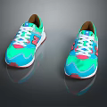 Colorful Stylish Sneakers With Turquoise Pink And White Design For Casual Wear