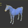 Blue Horse 3D Rendered Model With Smooth Surface And Dark Background 3d model