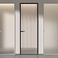 Modern Interior Glass Doors With Different Frosted Striped Checkered Patterns 3d model