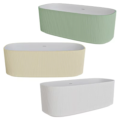 Modern Freestanding Bathtub Design With Vertical Ribbed Texture And Multiple Colors 3d model
