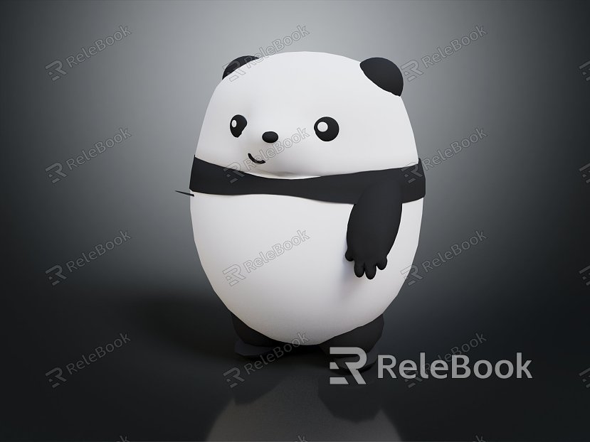 Modern game character panda animal cartoon panda animation panda model