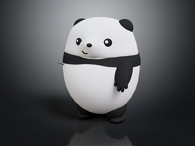 Modern game character panda animal cartoon panda animation panda 3d model