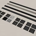 Assorted Metal Drain Grates With Different Shapes And Patterned Designs 3d model