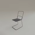 Modern Minimalist Single Chair with Sleek Metal Frame and Dark Seat Design