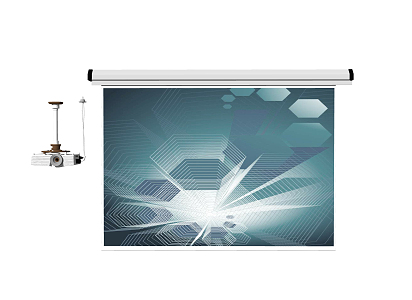 Modern Projector Projection Screen 3d model