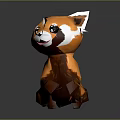 Red Panda Plush Doll With Orange Brown Fur White Face And Striped Tail