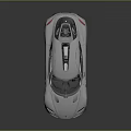 Silver Sports Car with Streamlined Body Yellow Wheels and Modern Futuristic Design