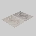 Square Rug With Modern Abstract Wavy Patterns In Neutral Tones 3d model