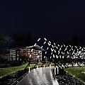 Modern Night View Aperture Time Tunnel Ancient Architecture 3d model